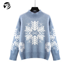 Pullover Woman High Neck Fuzzy Winter Warm Snow wholesaler Christmas Sweater Ugly Women